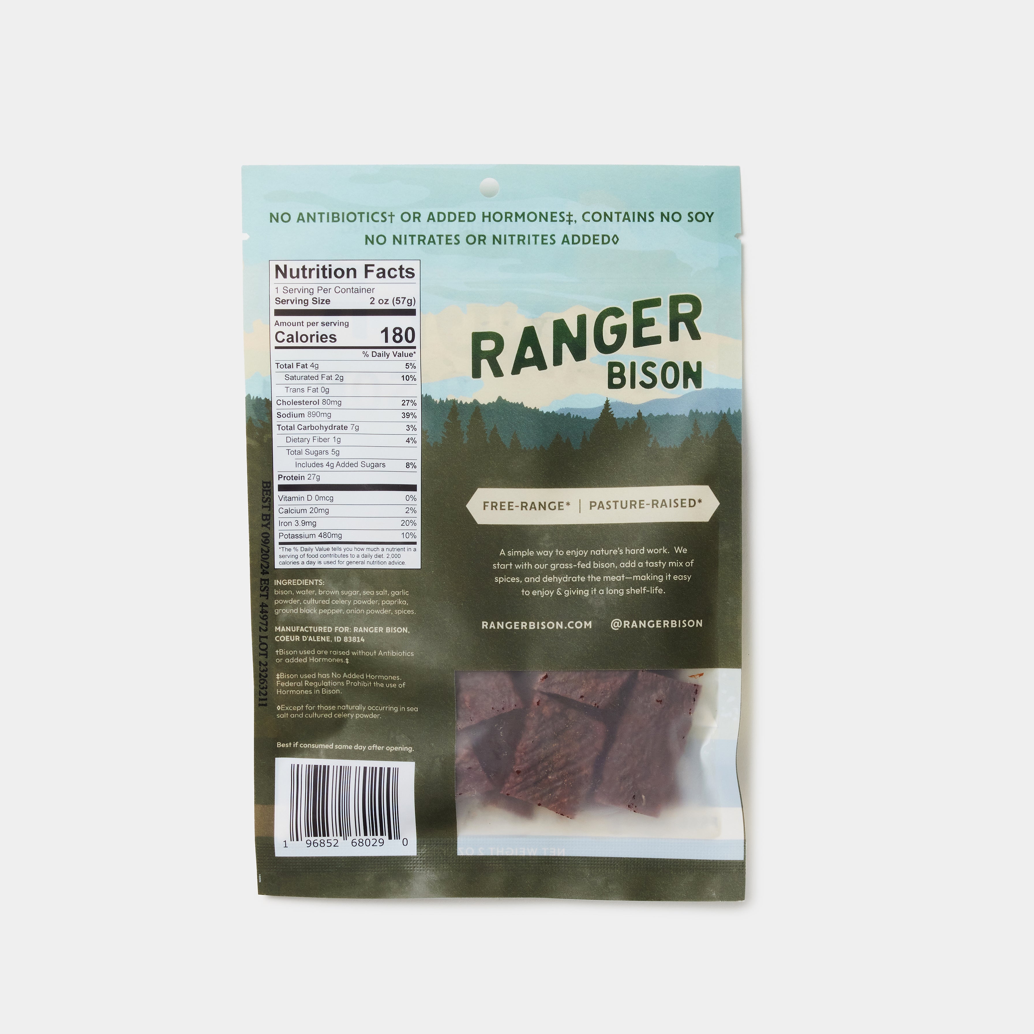 Hickory Smoked Bison Jerky (2 oz)